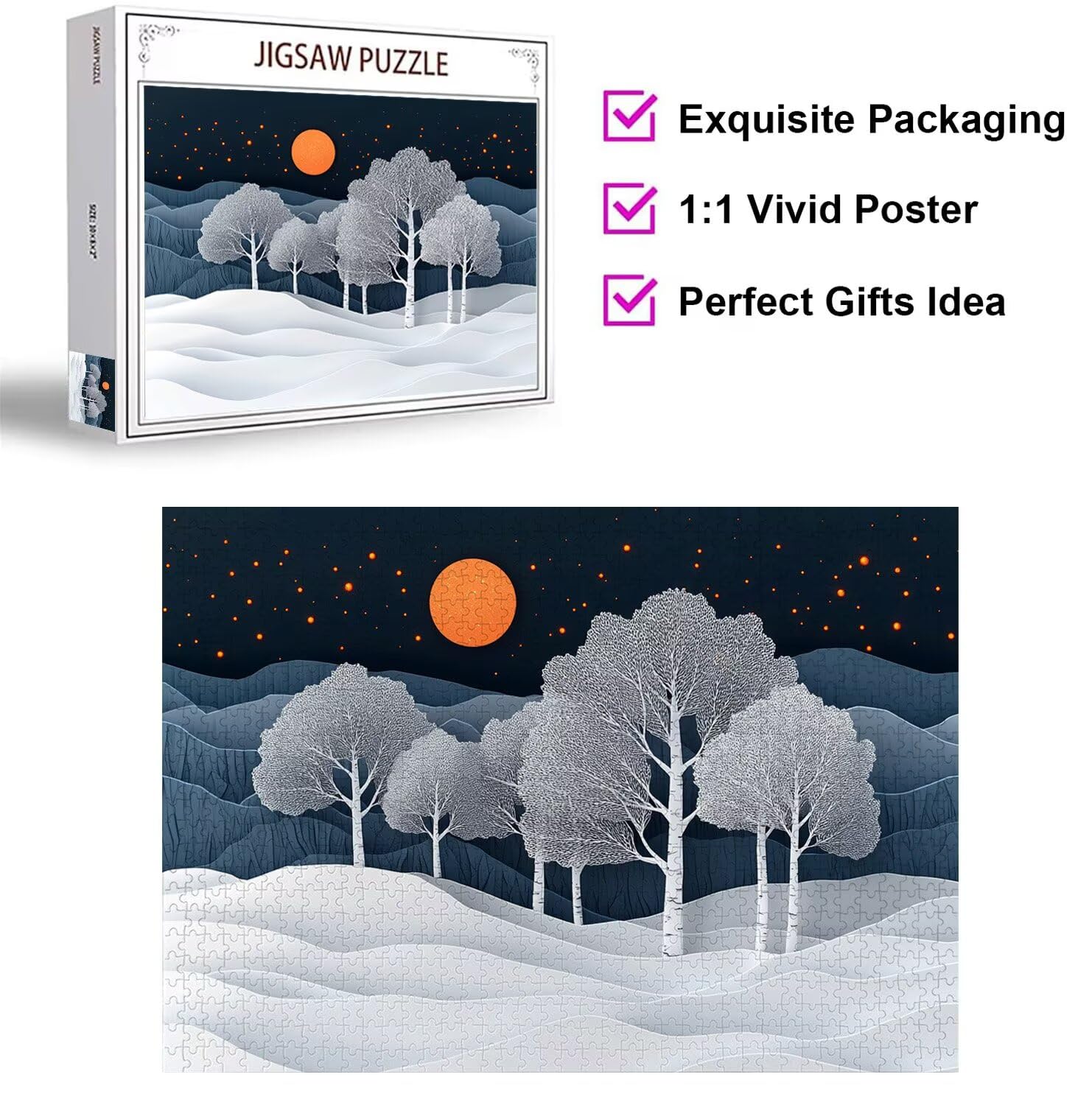 Puzzle 1314 Pieces Dessin animé Puzzle Adulte 75x50cm, Arbre, n-347