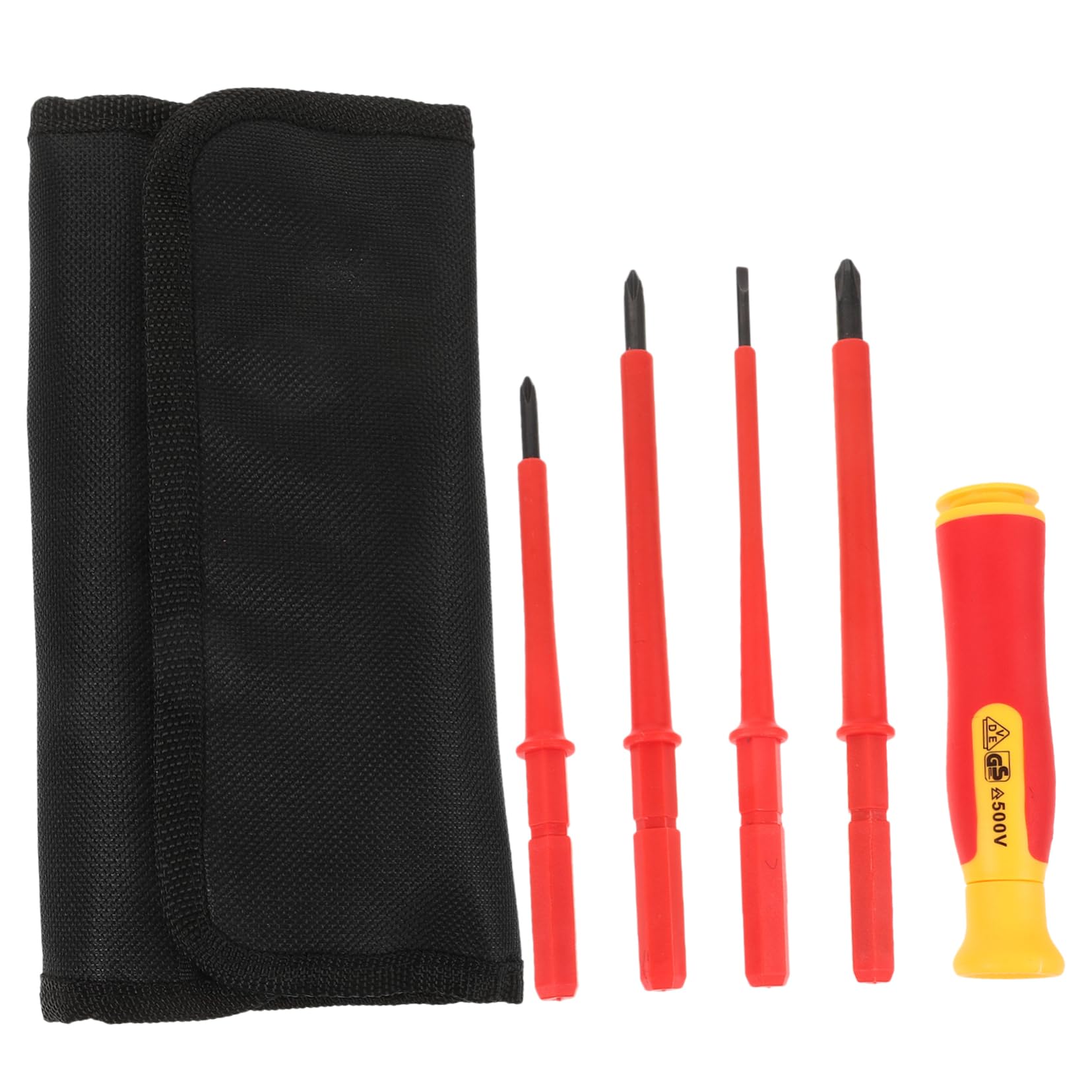 SHINEOFI 5 Set Cacciaviti Isolati e Antiscivolo per Elettricisti Strumenti Elettrici Professionali con Organizzazione Facile e Sicurezza Elettrica per Riparazioni e Ispezioni