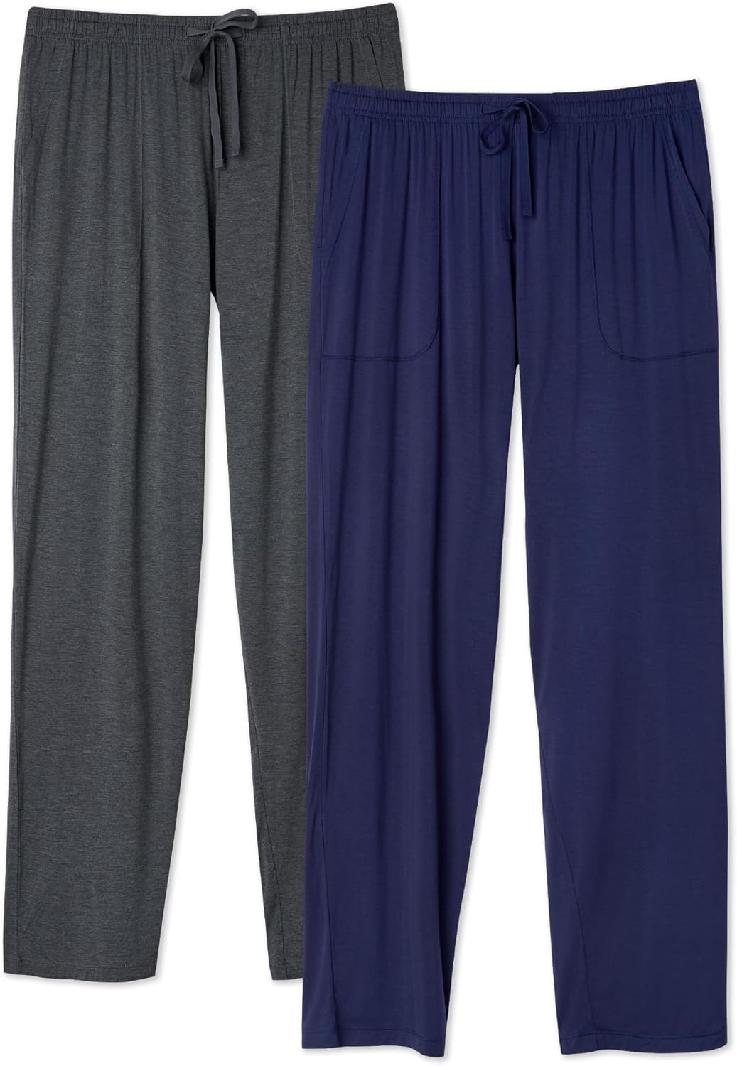 DAVID ARCHY Mens Pajama Pants Bamboo Rayon Lightweight Sleep Bottoms, Breathable Lounge Pants with Pockets Comfy PJs, 2 Pack