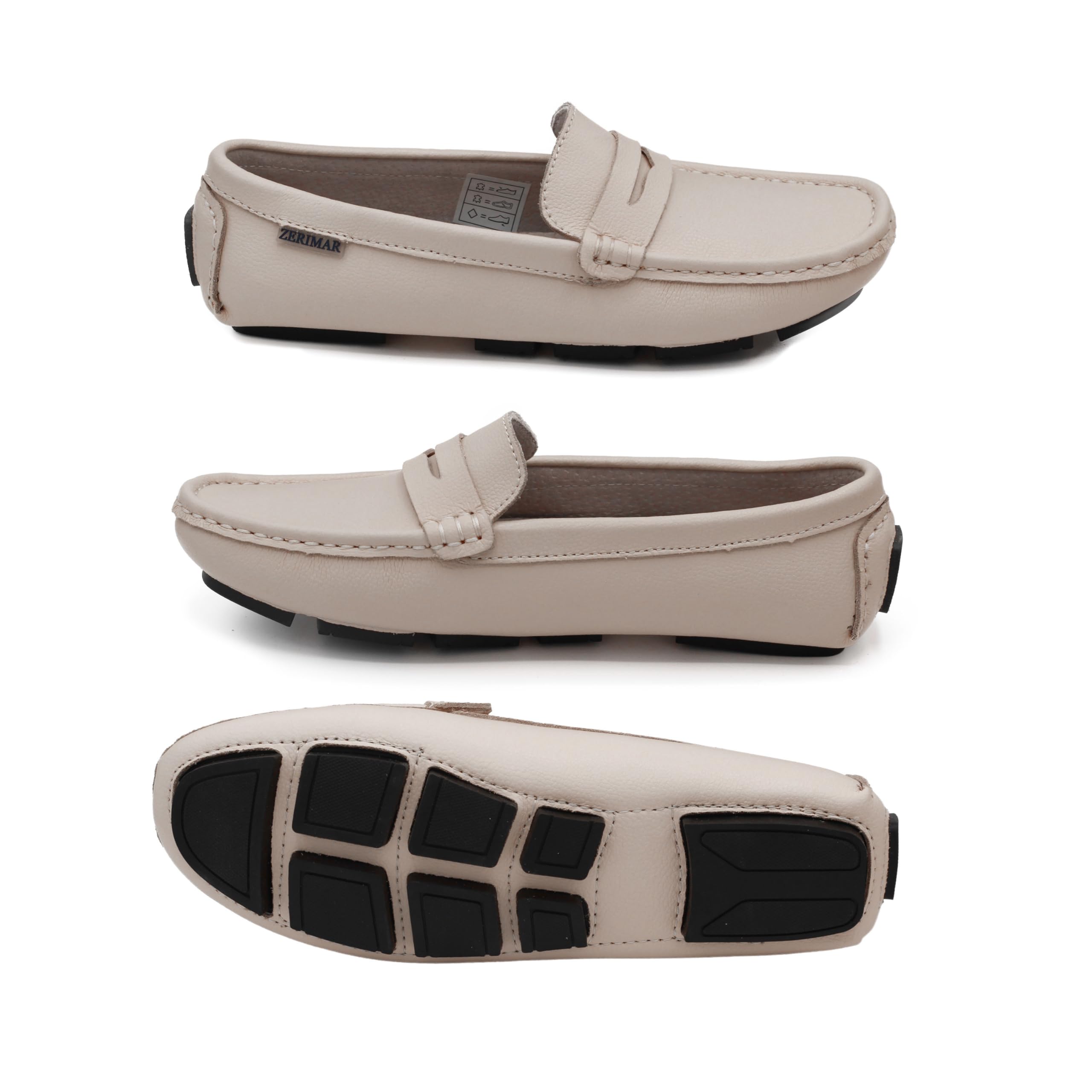 Zerimar Mocassini Ragazza | Loafers Casuale Donna Pelle | Mocassini Loafers Cuoio | Loafers Ragazza Pelle | Mocassini Loafers Classici Donna
