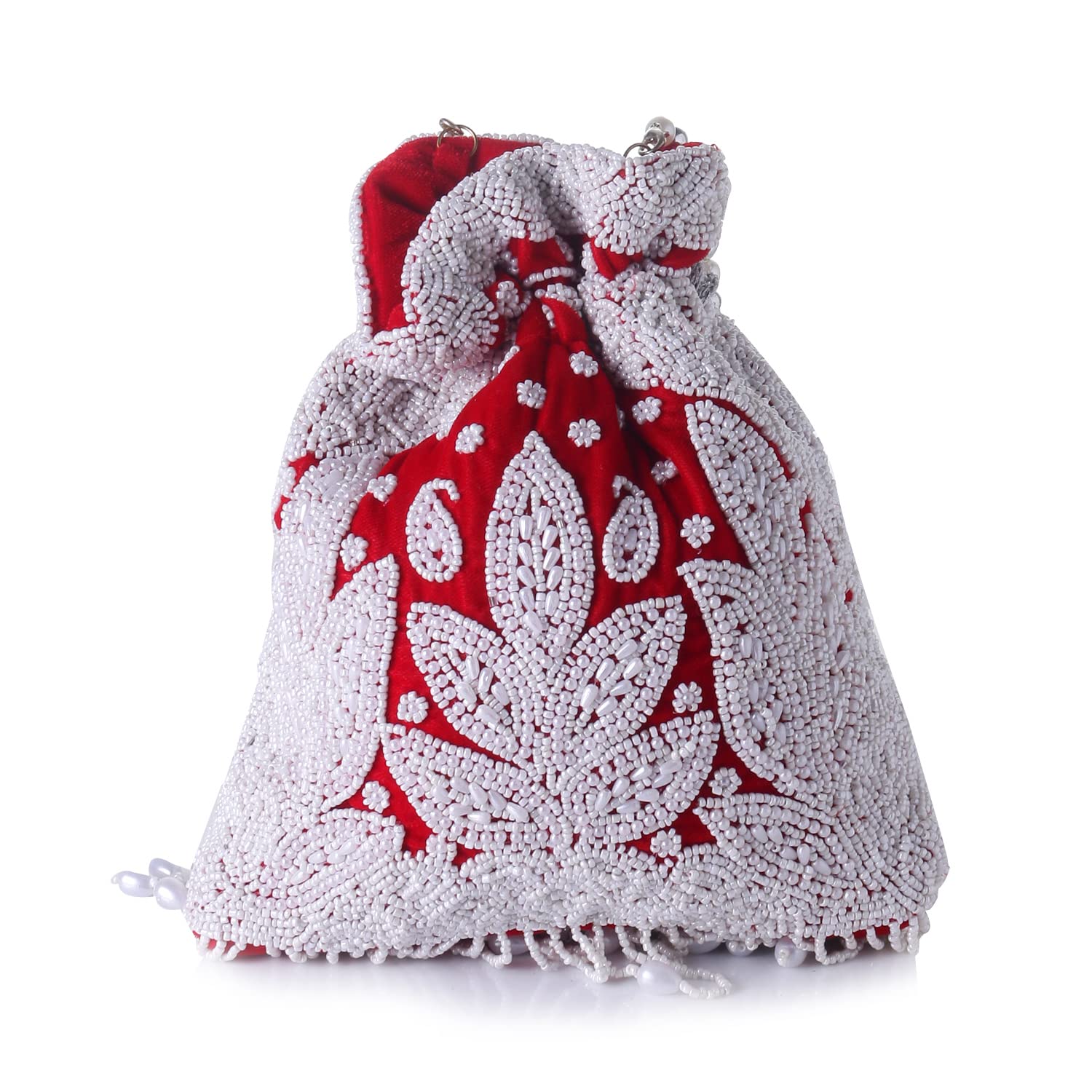 swisni Red Women Casual Potli II Women's Traditional Designer Clutch For Women & Girls II DESIGNER POTLIS-picture-48