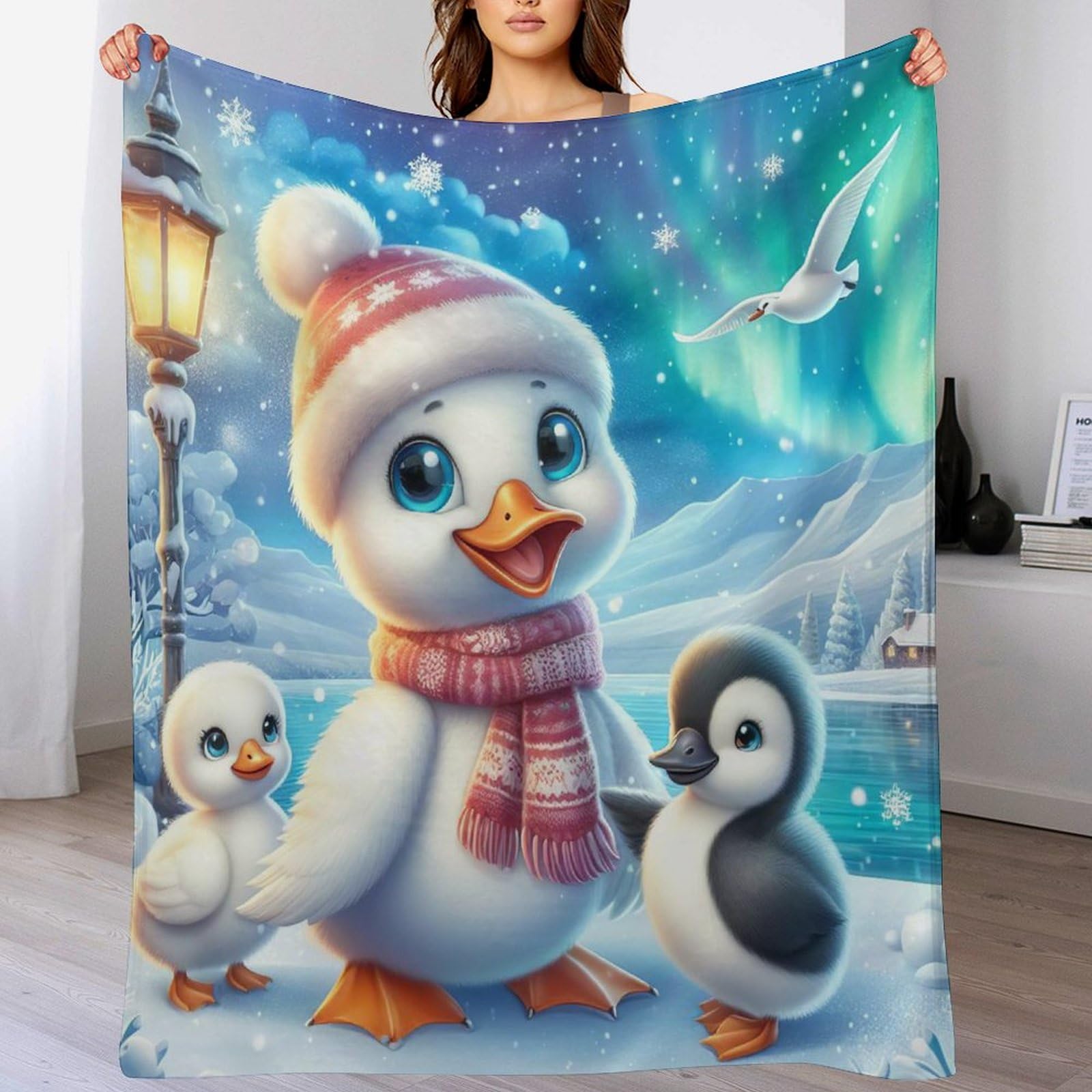 Manta de franela de pato 130x150 cm ligera y suave para sofá