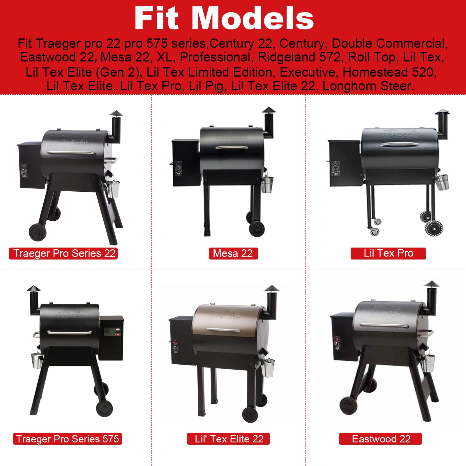 Vassoio Antigoccia Hiorucet BAC-012 In Acciaio Inox Per Traeger Pellet Smoker - Per Pro Series 22, Lil' Tex Elite, Lil' Tex Pro