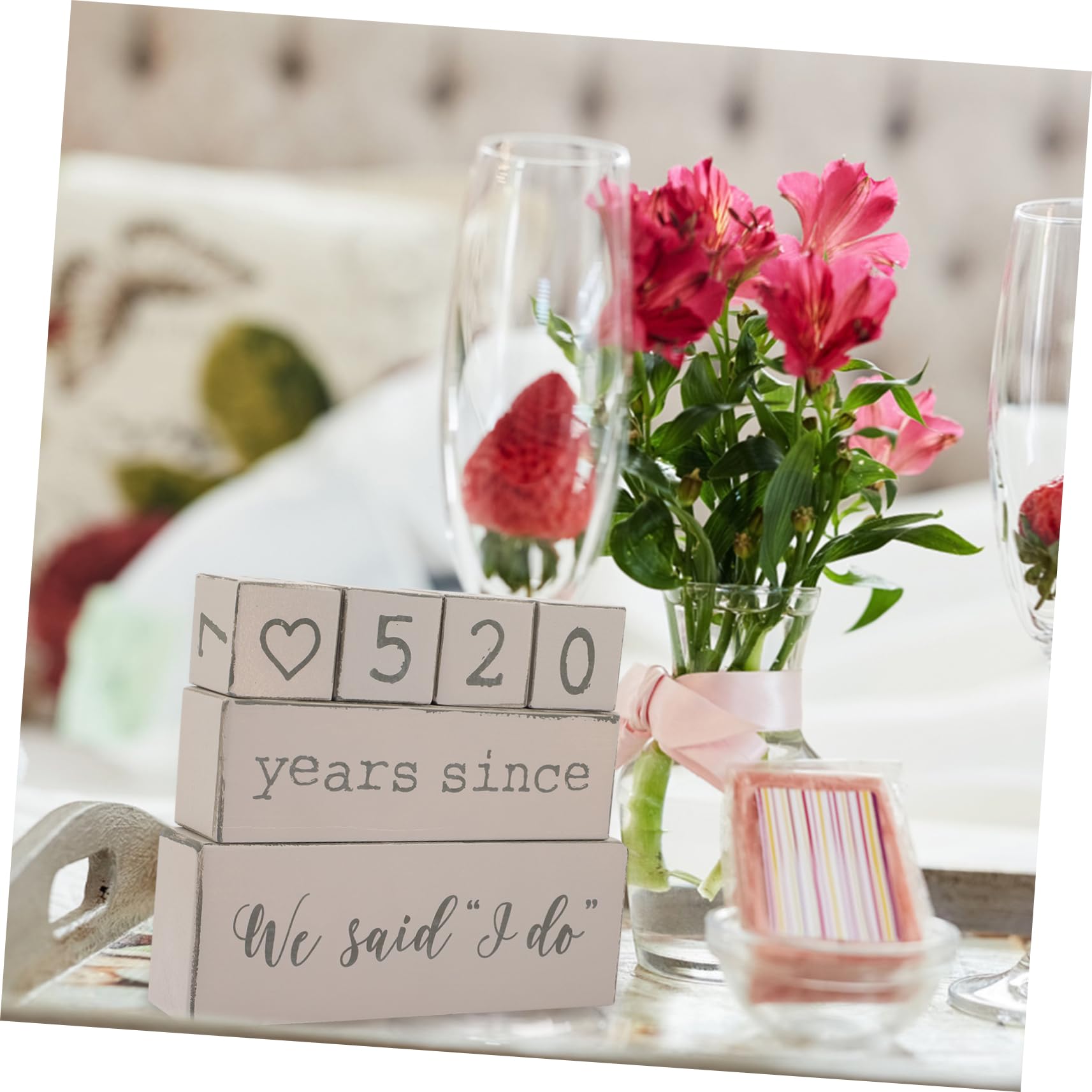 SHOWERORO Blocchi Di Legno Per Matrimonio Calendario Giornaliero Per Evento Speciale Regali Di Fidanzamento