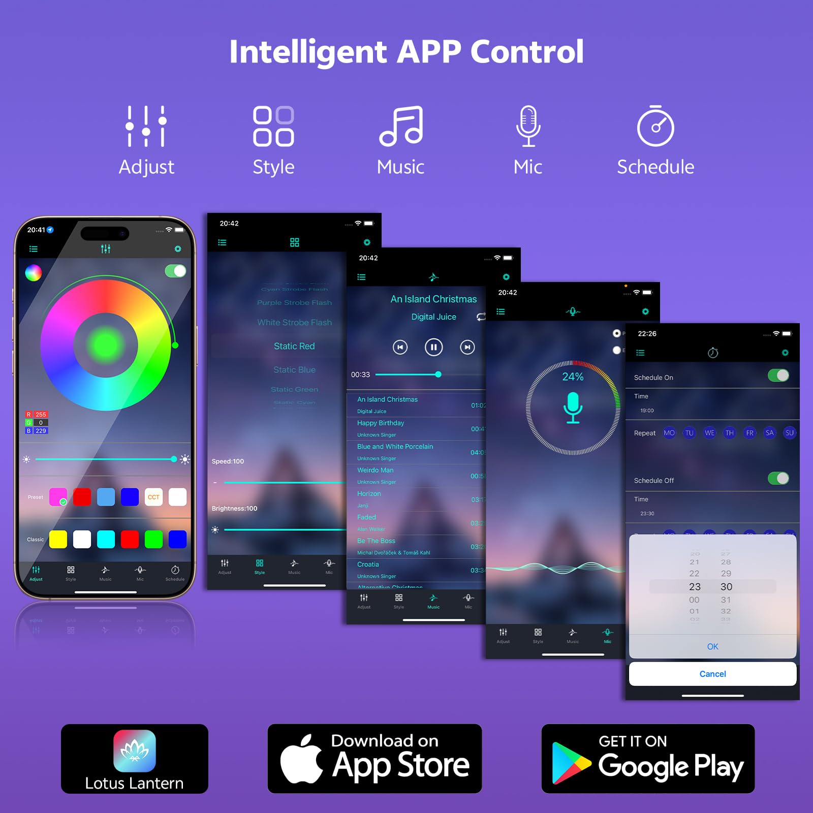 Tira LED de 20 m para Exteriores, Tira LED RGB Impermeable IP68 para Exteriores Compatible con Control Remoto/APP con Sincronización Musical y Función de Temporizador para Balcones, Tejados y Jardines