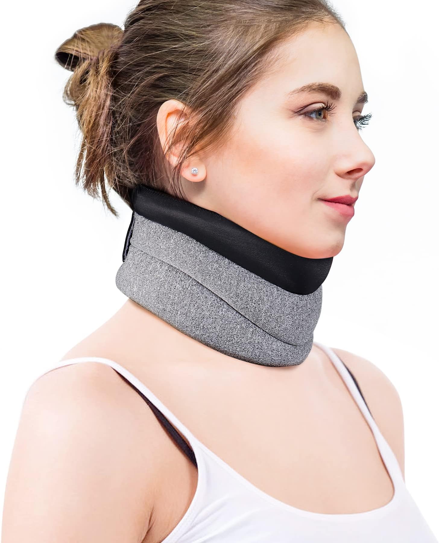 Neck Brace for Neck Pain and Support, Soft Cervical Collar for Sleeping, Wraps Keep Vertebrae Stable and Aligned, Stabilizes & Relieves Pressure in Spine for Women & Men (3" Depth Collar, M)