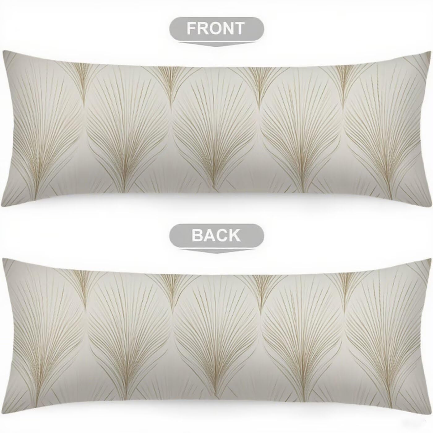 Gelb Seitenschläferkissen Bezug 60 x 180 cm Blatt Seitenschläferkissen mit Unsichtbarem Reißverschluss, Doppelseitig Drucken Samt Verbessern Sie Schlafqualität Body Pillow, Geschenke für Fraue B-7299