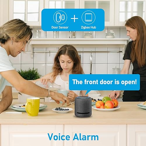 Miniatura 3 de Sensores de puerta Zigbee, sensores de contacto inteligentes, sensor de ventana para automatización del hogar, notificaciones de aplicaciones
