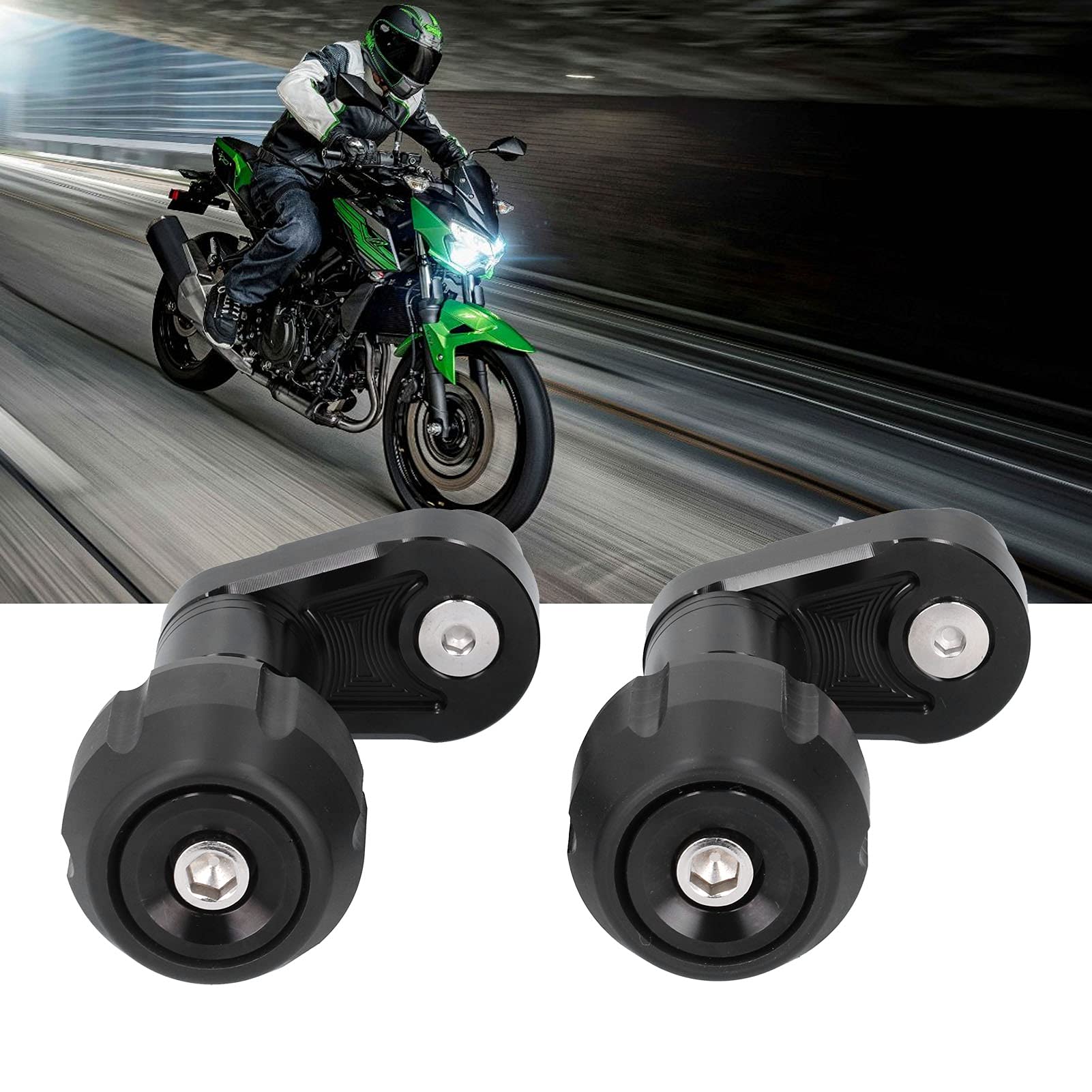 Motorradschutz, Absturzsicherung, Schwarz, passend für 400 Z400 2018–2020, Leichter und langlebiger Motorrad-Sturzschutz