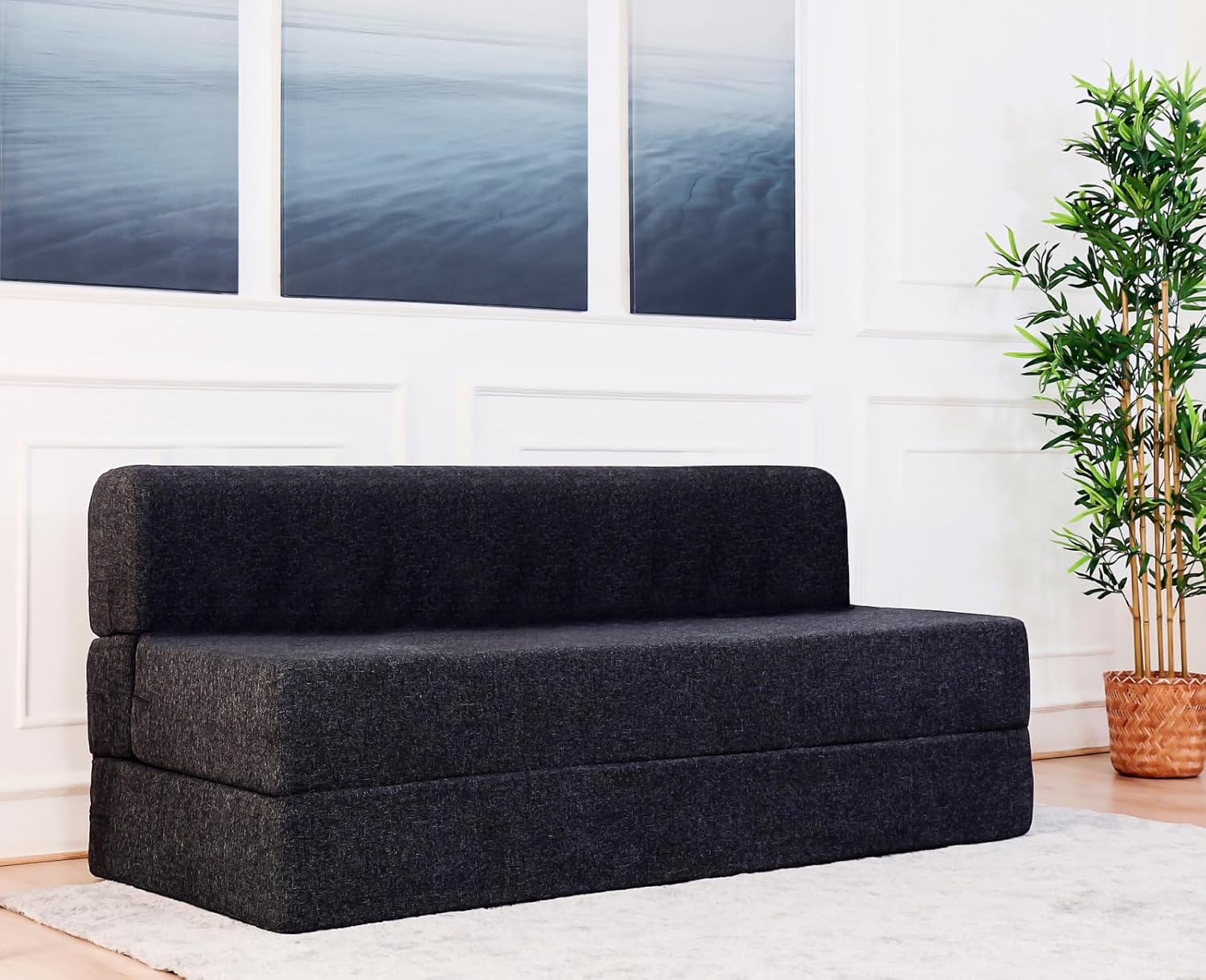 uberlyfe Xtra Long 4-Seater Sofa Cum Bed | 1-Year Warranty | King Mattress, Sofacum Bed for Tall People | 15″ Sofa Height | Living Room Sofa Bed (Jute Finish Fabric, Dark Grey) 6′ X 6.5′ Feet uberlyfe Xtra Long 4-Seater Sofa Cum Bed | 1-Year Warranty | King Mattress, Sofacum Bed for Tall People | 15″ Sofa Height | Living Room Sofa Bed (Jute Finish Fabric, Dark Grey) 6′ X 6.5′ Feet
