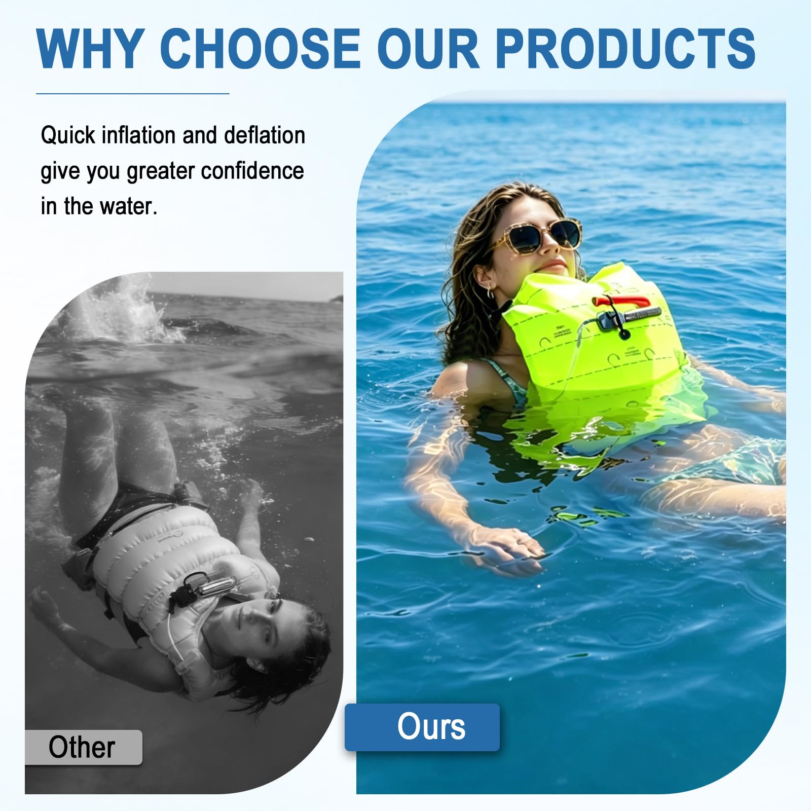 Cinturón inflable manual PFD para adultos con cartucho de CO2, se adapta a cintura de 30 a 52 pulgadas, peso de 80 a 330 libras, flotabilidad de 130 N, ideal para kayak, pesca, vela y todos