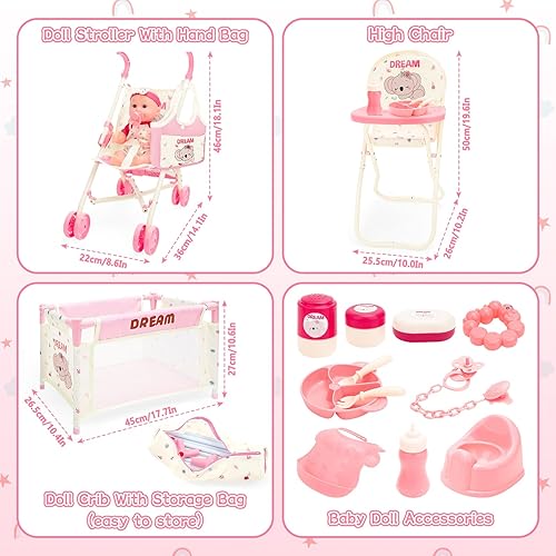 Miniatura 7 de deAO Juego de accesorios de juego de 5 piezas con una muñeca