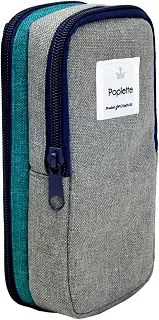 ニッケン文具 ペンケース Poplette タテヨコ ブルー×グレー PLP1-BG