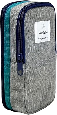 ãƒ‹ãƒƒã‚±ãƒ³æ–‡å…· Nikken Stationery PLP1-BG Poplette Pen Case, Vertical and Horizontal, Blue x Gray