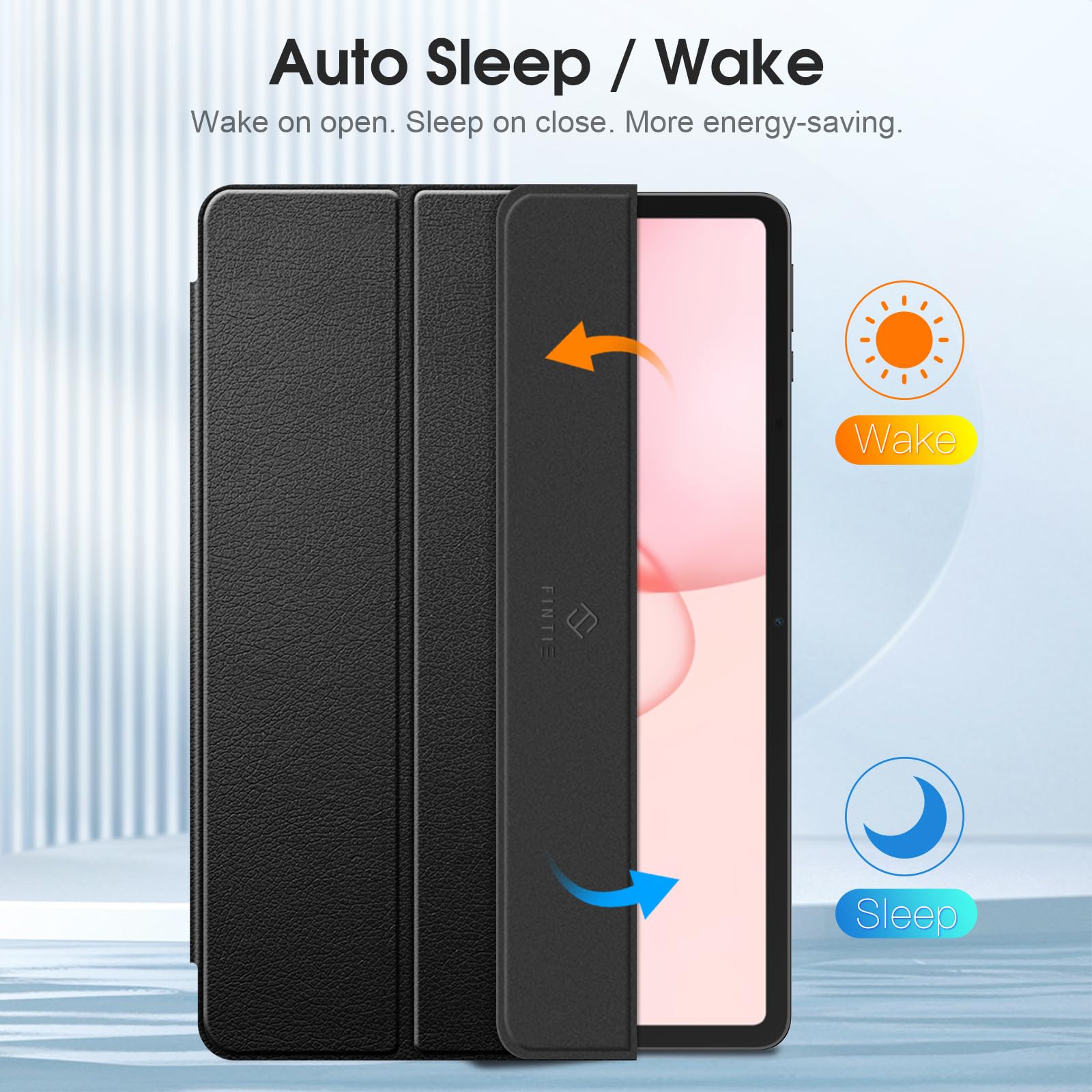 Fintie Etui na tablet Honor Pad 10/Pad 20 12,1 cala 2025 z uchwytem na długopis - ultracienkie, miękkie etui ochronne z TPU z funkcją automatycznego wygaszenia/wybudzenia, czarne