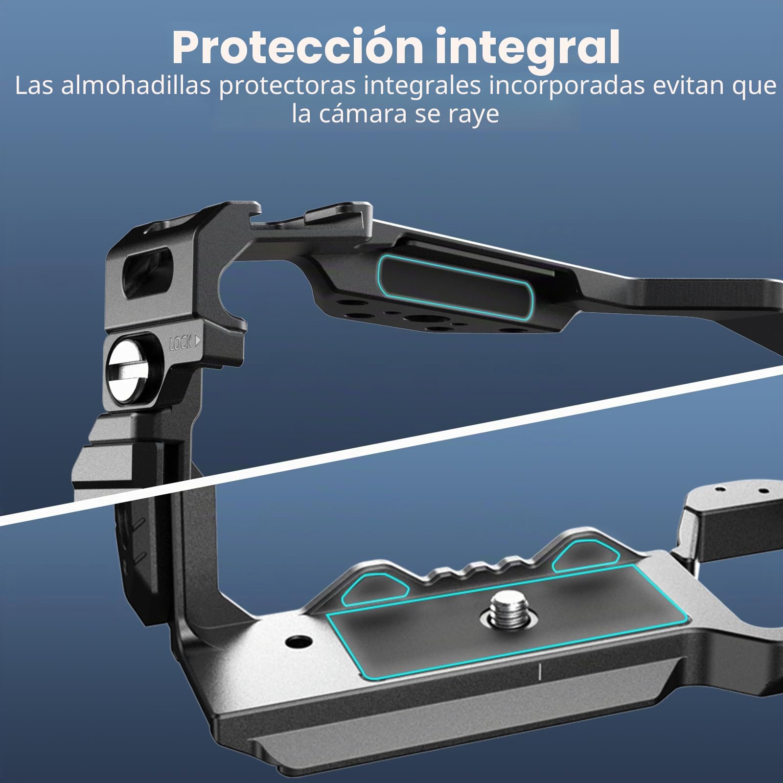 SMALLRIG Jaula de liberación rápida HawkLock para Sony Alpha 7R V/Alpha 7 IV/Alpha 7S III/Alpha 1/Alpha 7R IV/Alpha 7 V, Placa QR integrada para Arca, Zapatas frías (versión Mejorada) - 3667C