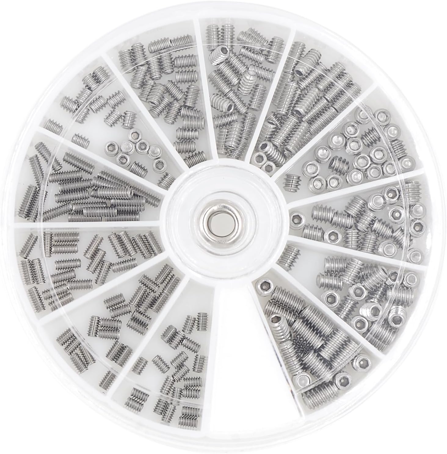 #2-56#4-40#6-32 UNC Stainless Steel Internal Hex Drive Cup Point Set Screws Assortment Kit