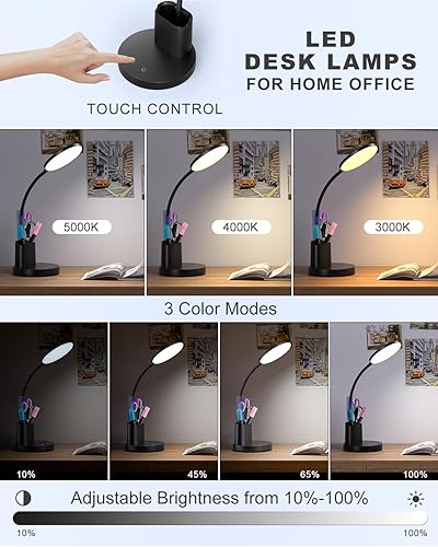 Miniatura 2 de Sailstar Lámpara de escritorio pequeña, lámparas de escritorio LED para oficina en casa, 3 modos de iluminación, luz de escritorio de 800 lm con