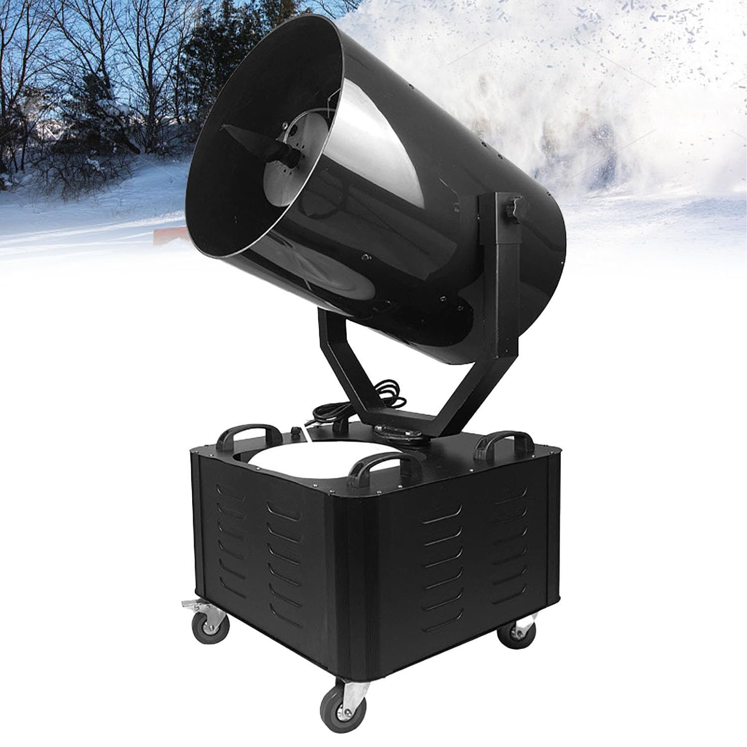 Generatore Di Neve Commerciale Da 3000 W, Grande Generatore Di Neve Oscillante Con Telecomando, Gittata Di Spruzzo Di 10 Metri E Rotazione Di 180°, Dimensioni Regolabili, Ampia Area Di Copertura