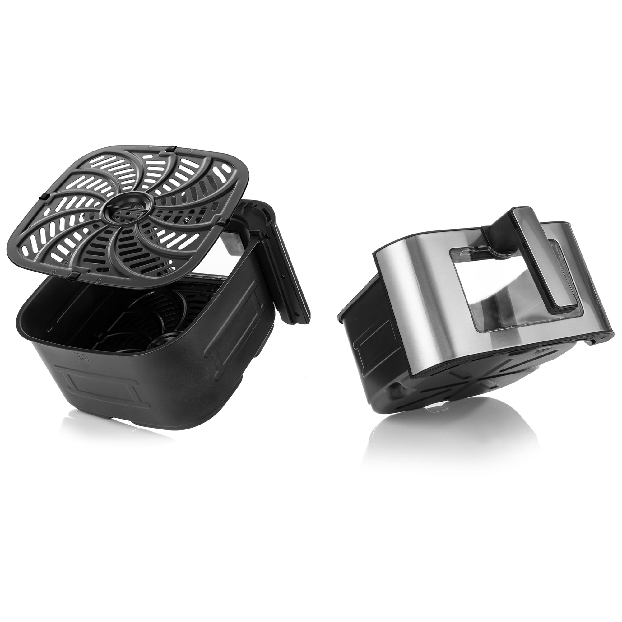 LEHMANN Friggitrice ad Aria 8 Litri XXL, 1800 W, Air Fryer con Finestra di Visualizzazione, 12 Programmi & Regolazione Manuale 76–200°C, Timer 1-60min, Rivestimento Antiaderente, Display Touch