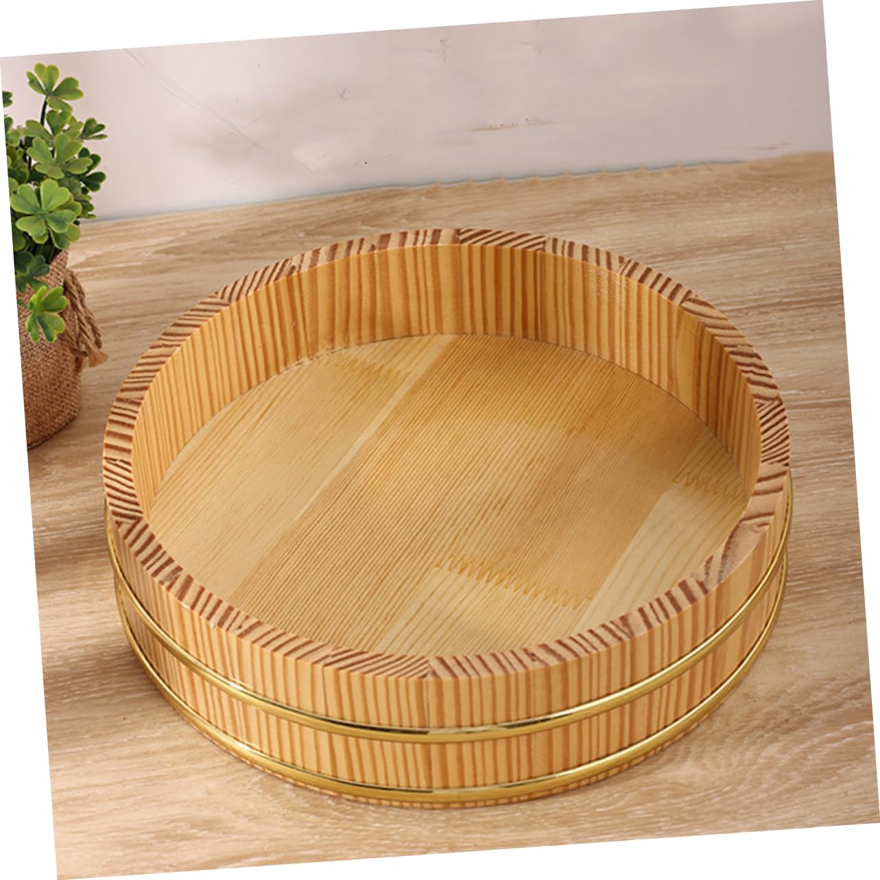 Kit per Preparare Sushi Sushi Rice Mixing Tub Hangiri Giapponese in Legno per Riso, Grande Capacità e Design Raffinato, come Contenitore per Cibo in Cucina