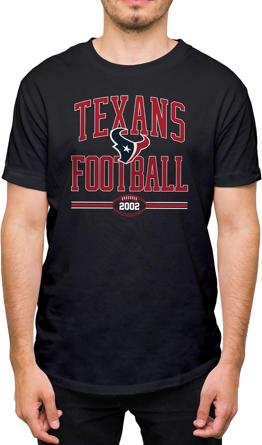 Hybrid Sports NFL - Houston Texans - Football Arch - Men's and Women's Short Sleeve T-Shirt - Size Small, Houston Texans - Black