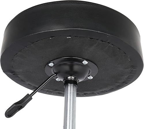 Miniatura 9 de QXDRAGON Taburete de bar redondo de altura ajustable, taburetes de bar modernos, silla de bar giratoria de 360 de piel sintética sin brazos con