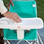 Bright Starts Pop 'N Dine Portable High Chair, Indoor/Outdoor, BPA Free Tray, Easy to Fold, Unisex, Teal, 6 Months +