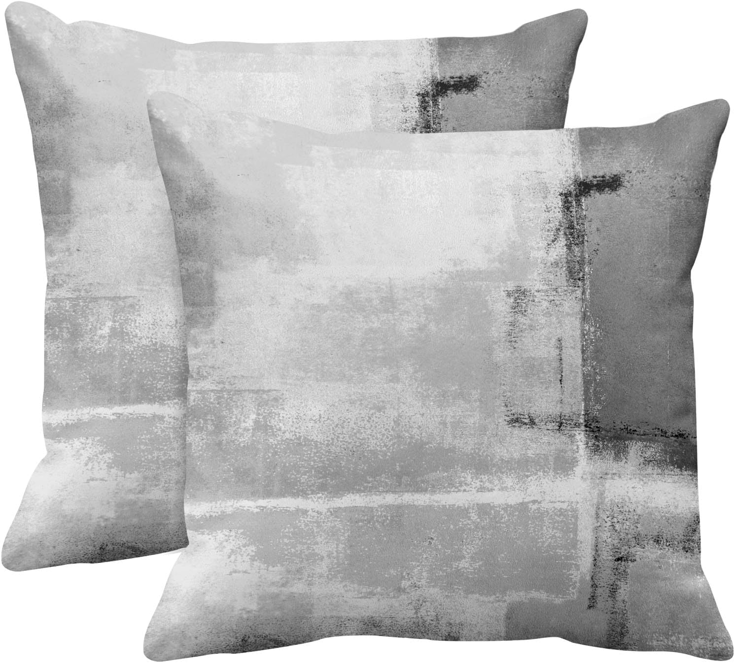 Amazon.com: Emvency Set of 2 Grey Painting Throw Pillow Cover ...