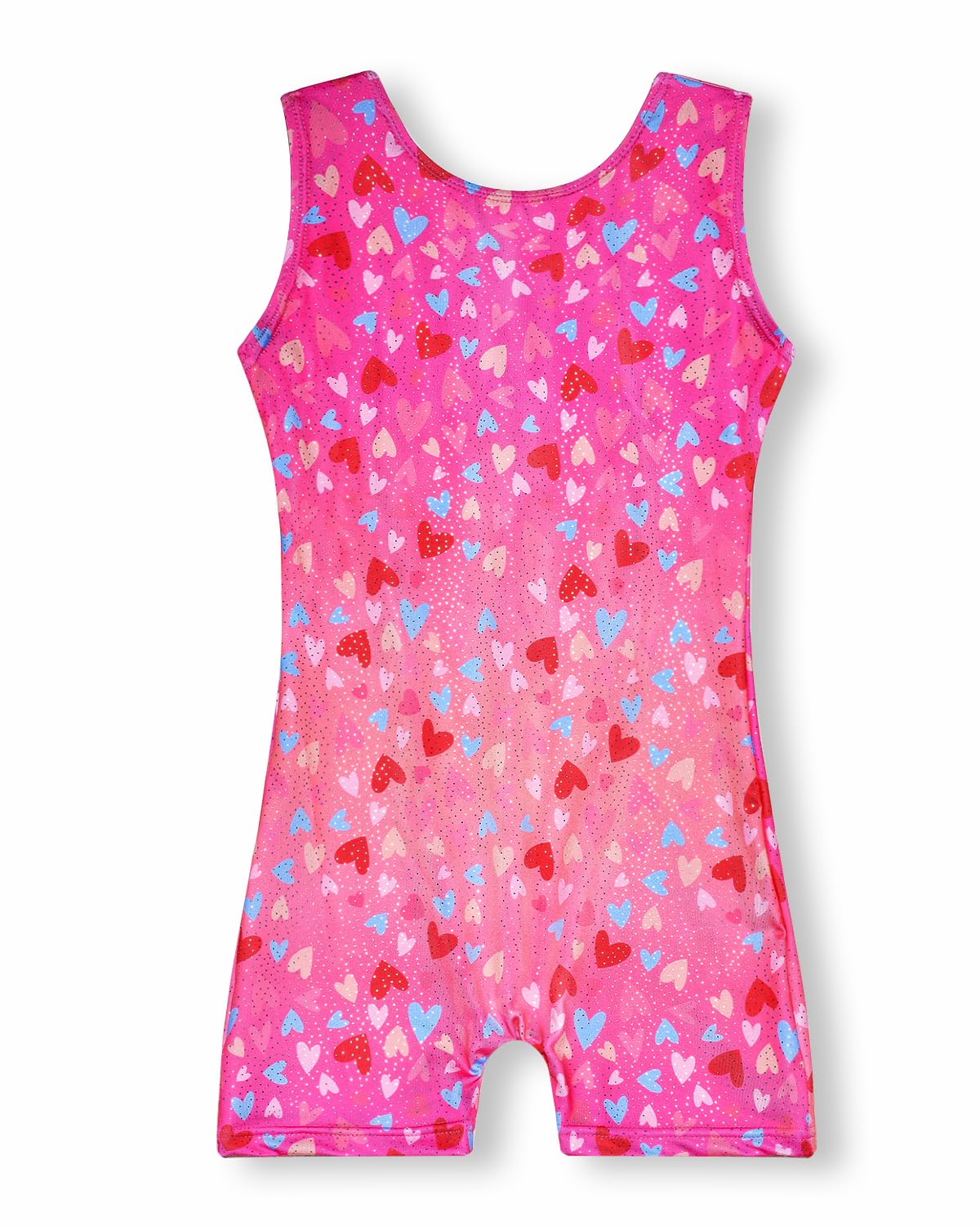 Leotards for Girls Gymnastics with Shorts Butterfly Unicorn Mermaid Dance Unitards Biketards Hotpink Black