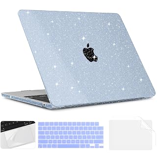 TWOLSKOO for MacBook Air 13.6 inch Case 2025 2024 2022 Release M4 A3240 M3 A3113 M2 A2681, Plastic Hard Shell & Trackpad Film & Keyboard Cover & Screen Film for MacBook Air 13 inch, Star Blue - Amazon product rated Grade C