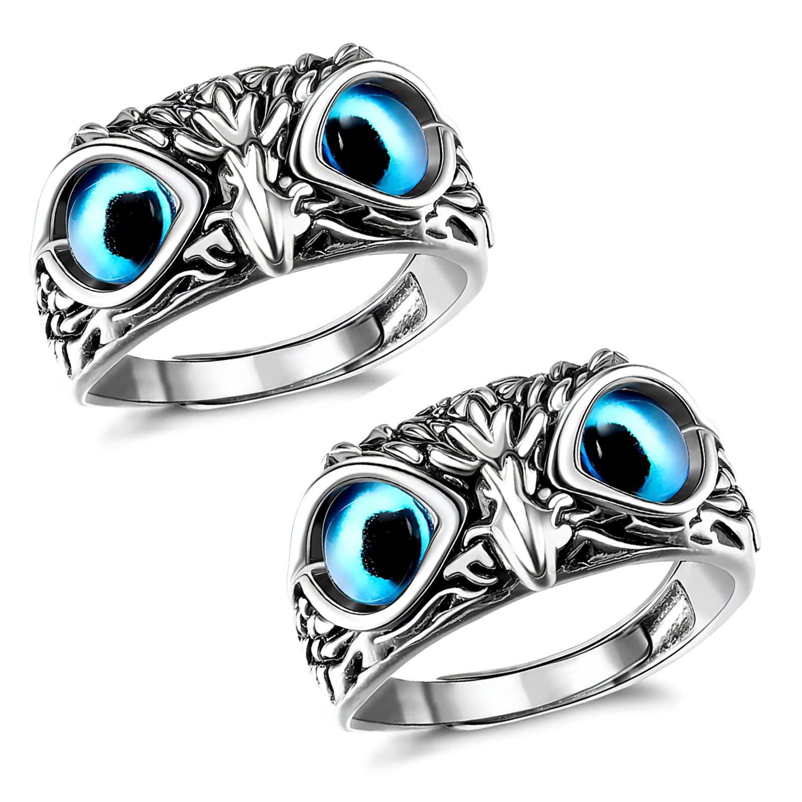 FUYOULILO 2PCS Owl Ring Retro Adjustable Demon Eye Owl Ring for Women and Men Jewelry, Metal, No Gemstone (B0B1YD5XV6) Amazon Price History, Amazon Price Tracker