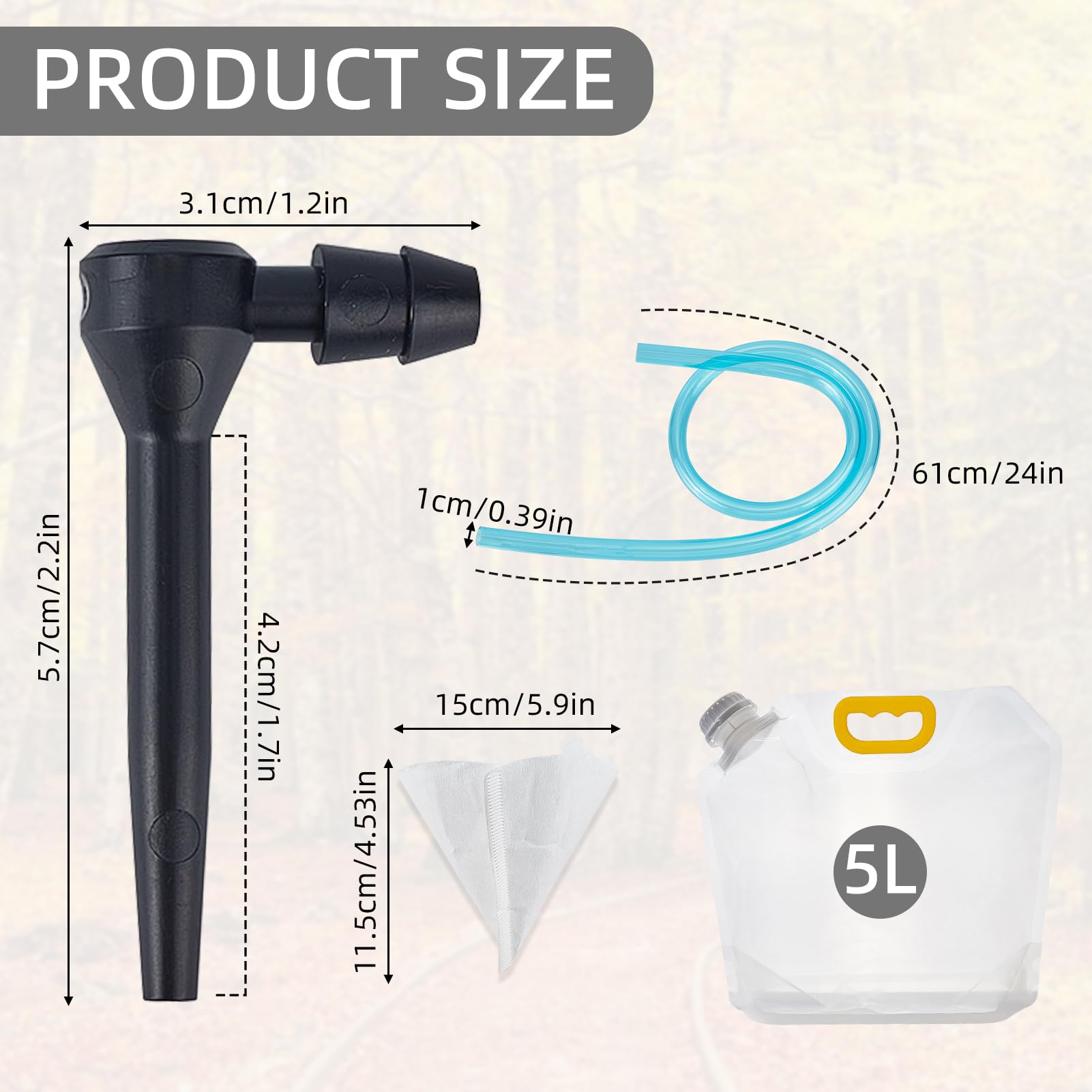 NICENEEDED 10 Kit de Taraudage de Sirop D'Érable Comprend 10 Robinet 10 Tubes 10 filtres et 5 Sacs de 5 L Kit de Taraudage pour Érables et Bouleaux