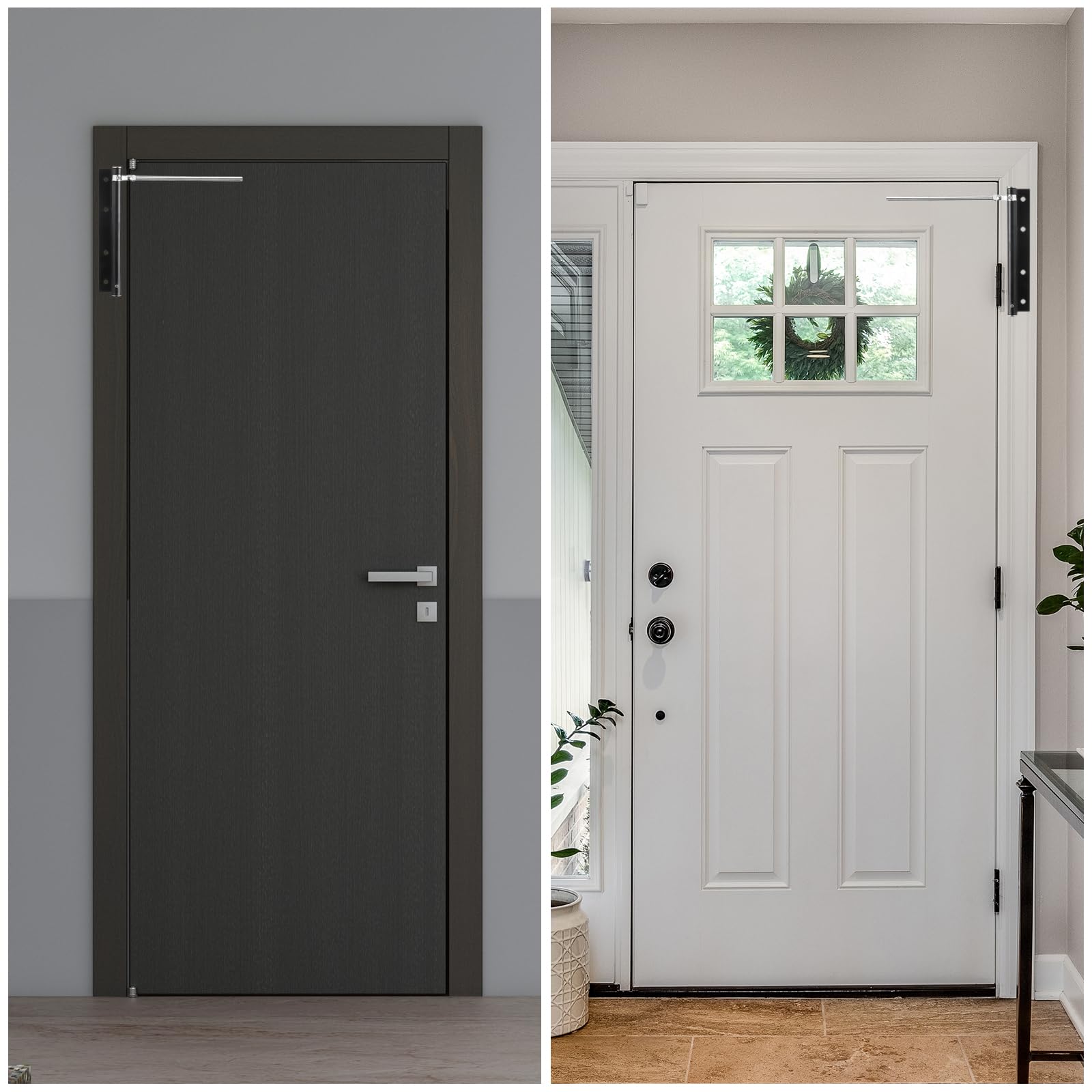 QUARKZMAN Chiudiporta a Molla 2 Pezzi 195mm/7,68", Chiudiporta Automatici Acciaio Inossidabile Velocità Chiusura Regolabile per Porte a Chiusura Automatica 20-40 Kg, Ottone