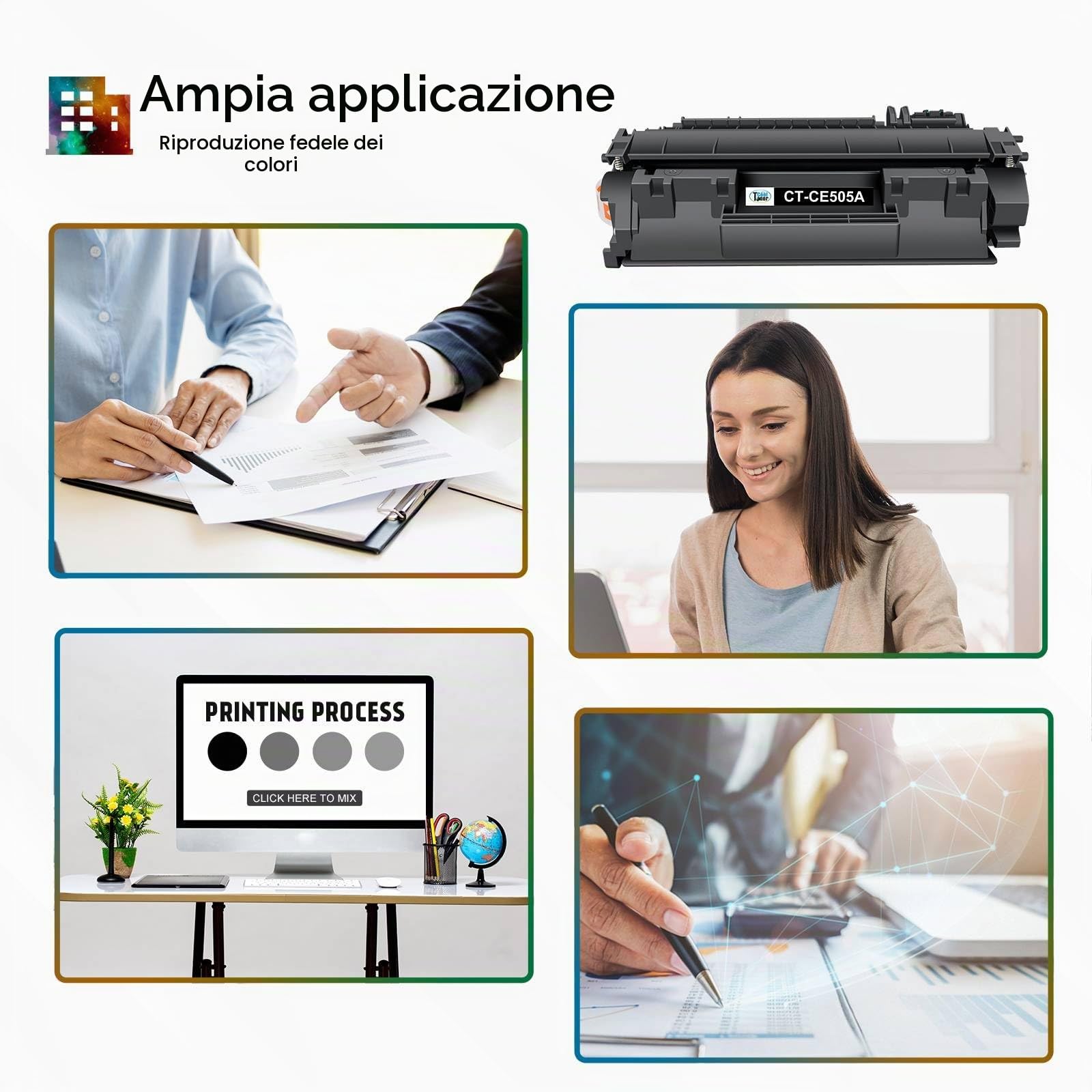 05A CE505A CE505X Compatibile per HP LaserJet P2035 P2055DN P2035N P2055 | LaserJet P2035 P2055DN P2035N P2055 P2055D P2055X P2030 P2050 Nero 2-Pack