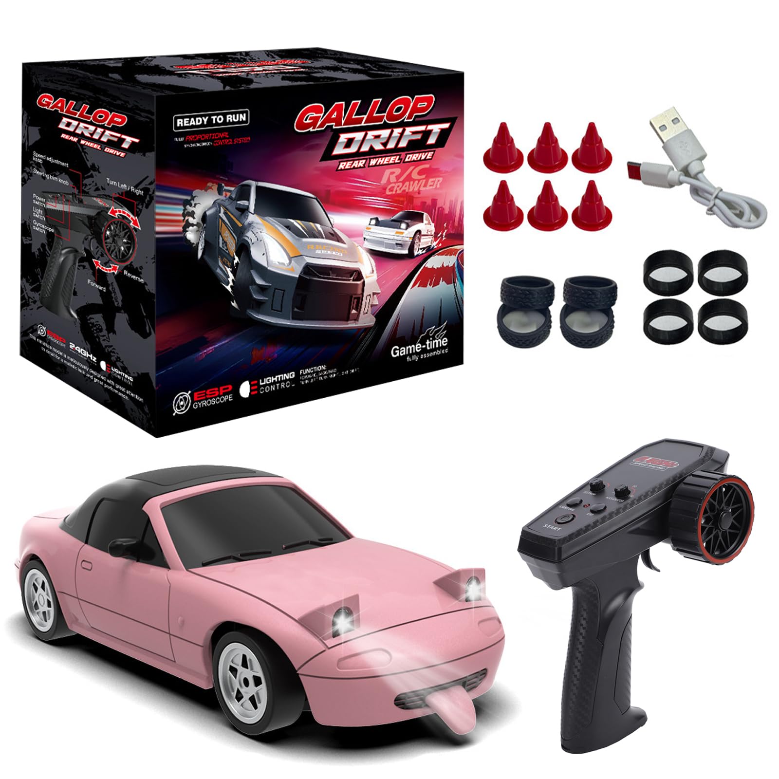 Amazon.co.jp: Authticar 1:60スケール ミニRCドリフトカー 2.4GHz 4WD