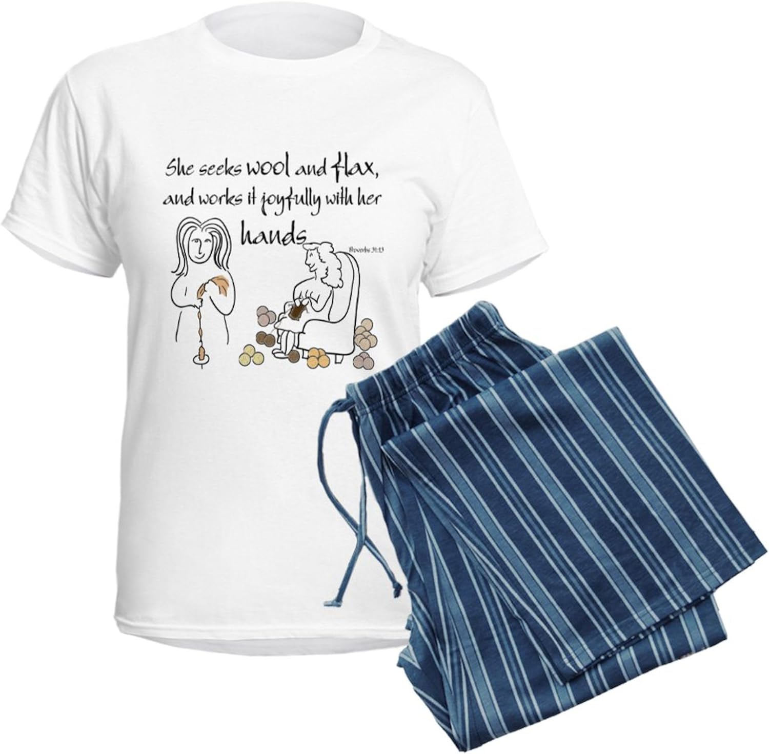 CafePress Proverbs 3113V2 Pajamas Women's Novelty Cotton Pajama Set, Comfortable PJ Sleepwear