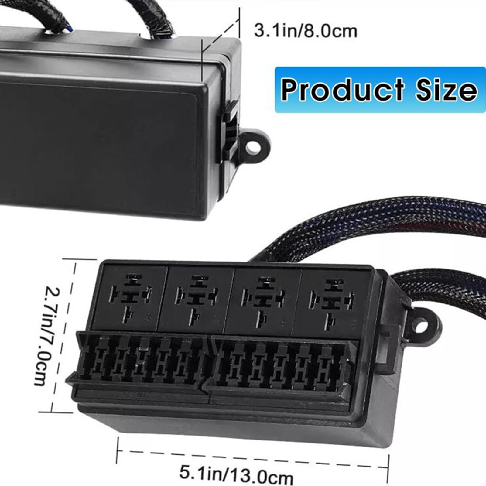 12 V-24 V 4 relè 12 fusibili scatola automobilistica con pre cablato 4 pin/5 pin design impermeabile per auto camion barca relè automobilistici blocco fusibili con relè pre-cablati