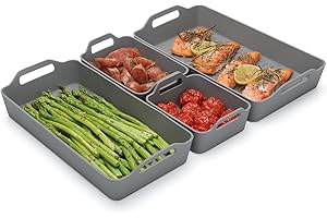 Silicone Sheet Pan Dividers for Multipurpose Baking, Non-Stick Cooking, and Meal Prep