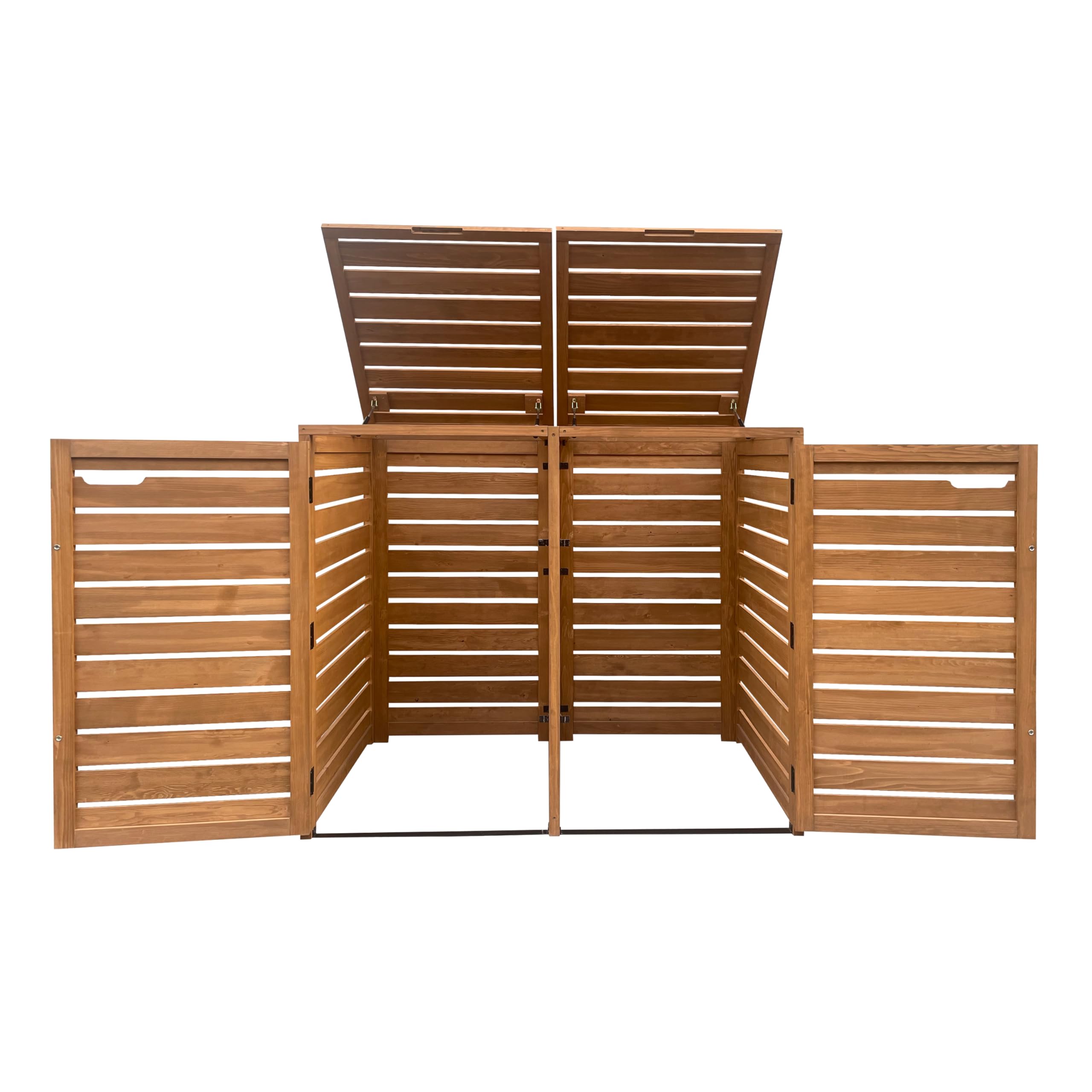 Axi Lex Cache Poubelle en Bois Marron - Abri Poubelle pour 2 Conteneurs - Max. 240L - Abri Poubelle Extérieur avec Excellente Ventilation