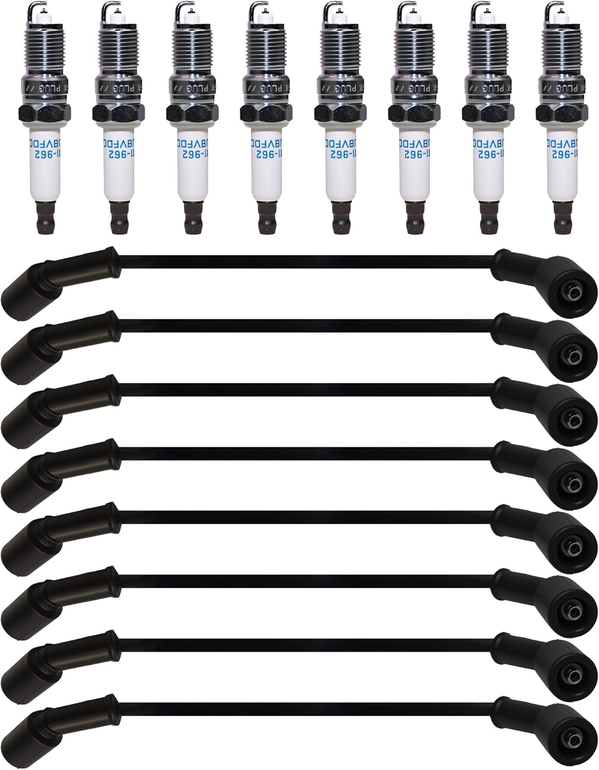 Spark Plugs and Wires Tune Up Kit of 9748HH Spark Plugs Wires 8PCS 41-962 Spark Plug 8PCS for Chevy Silverado Tahoe Suburban Yukon Sierra Escalade Compatible with 4.8L 5.3L 6.0L V8 Engines