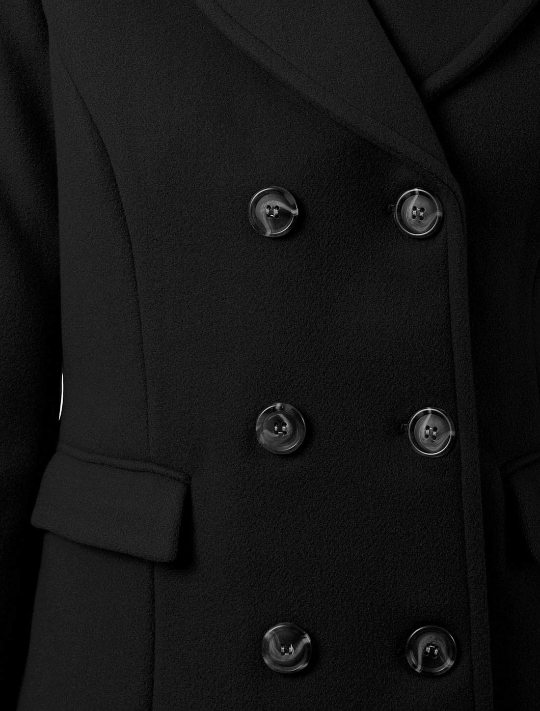 Allegra K Women's Notched Lapel Double Breasted Pea Coat : Clothing, Shoes & Jewelry
