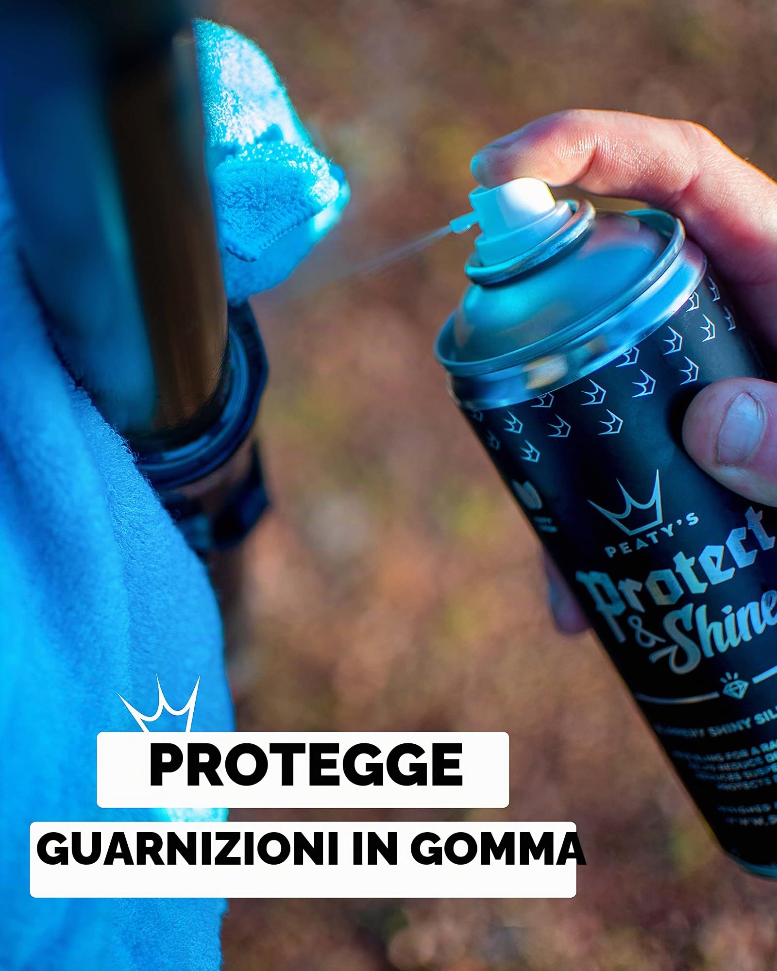 Peaty's Spray Siliconico Protettivo e Brillante per Bici - Spray Lucidante per Telaio e Carbonio, Riduce Adesione Fango e Attrito, Grasso Spray Lucido, Mantieni la Sospensione in Peluche - 400 ml
