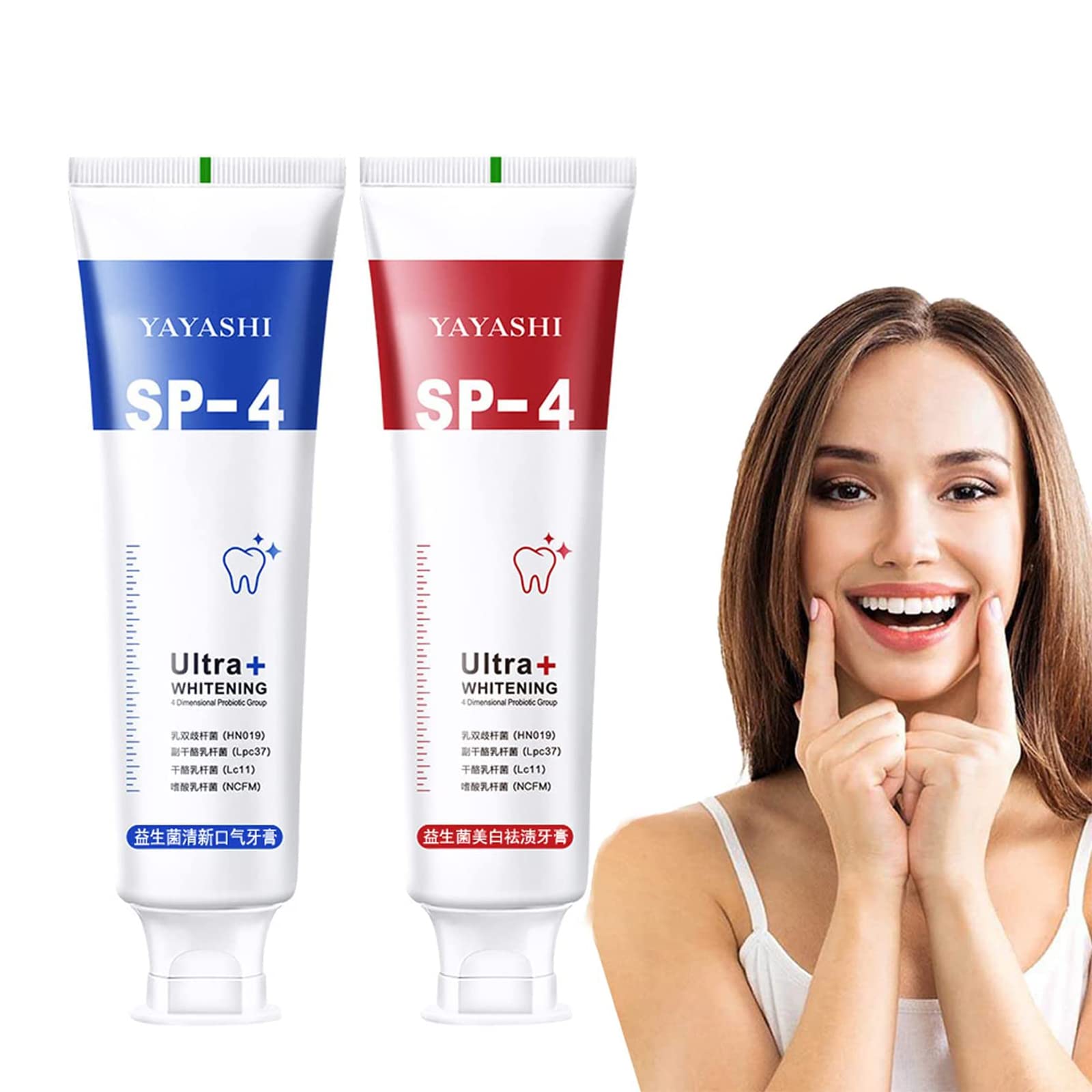 Yayashi Sp-4 Toothpaste, Yiliku Sp-4 Probiotic Toothpaste, SP-4 Brightening Toothpaste Fresh Breath Toothpaste, Brightening & Stain Removing Toothpaste, Protects Gums Freshens Breath (MIX)