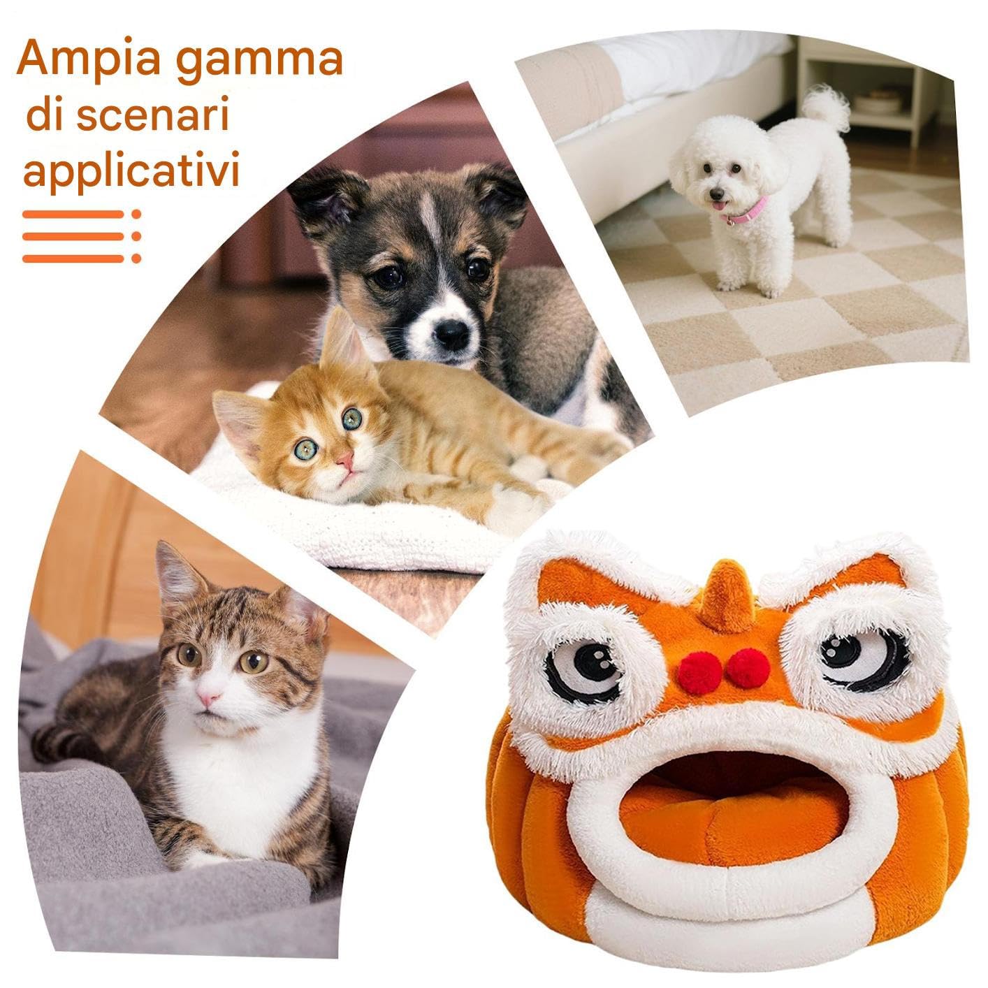 Cama Cueva para Gatos De Casa Cómodo En Forma De León | Cama Cálida para Gatitos de Interior Para En Exterior Y Invierno, Para Dormir Al Aire Libre, En Hogar, Viajes, Dormitorio Y
