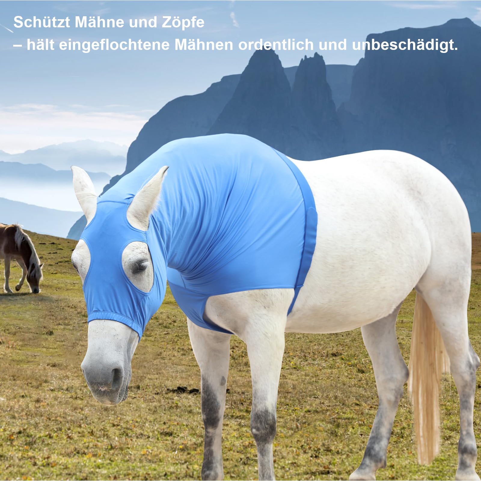 Hood Cavallo Elasticizzato con zip - Copertura del Collo e del Volto Completa
