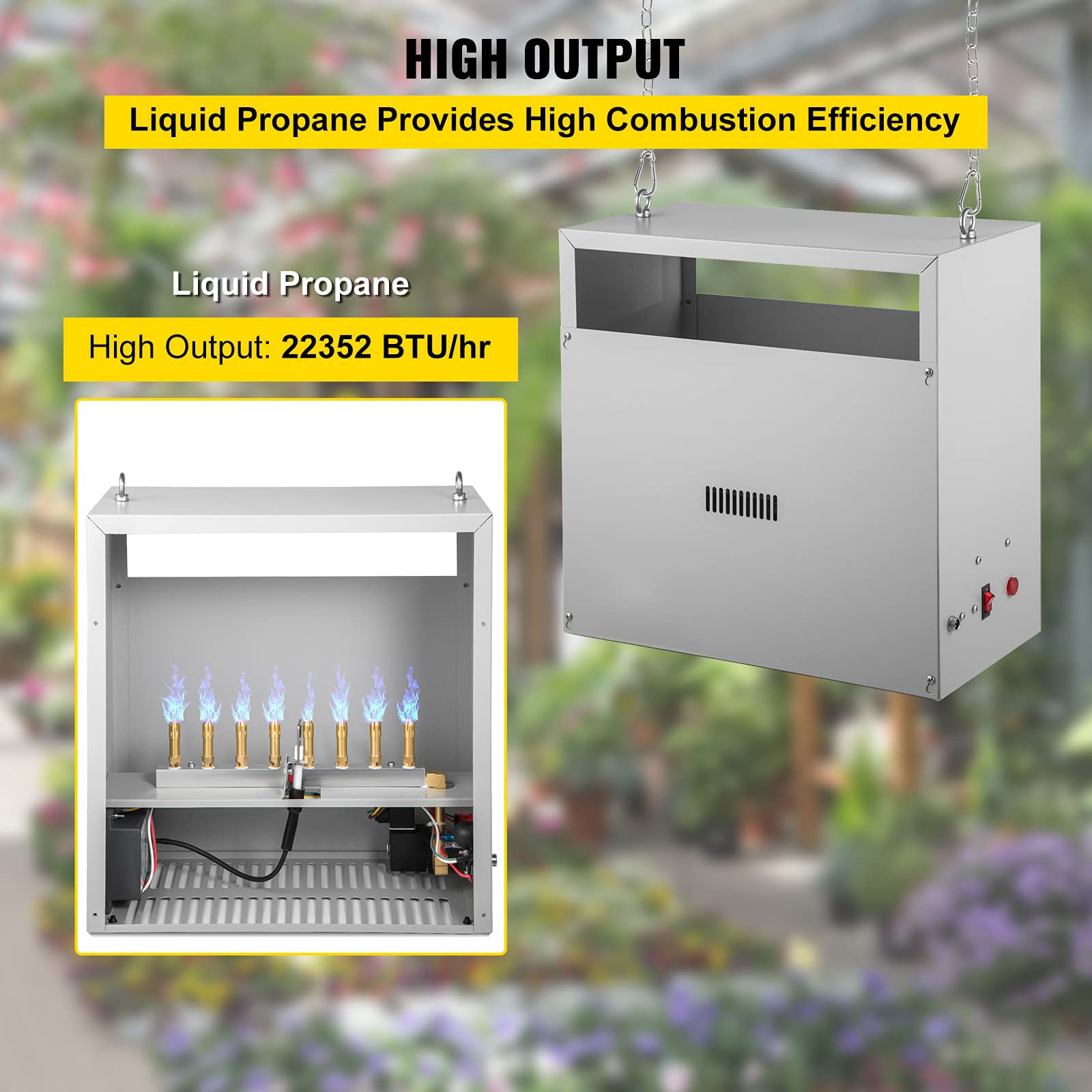 8 Quemador de CO2 de latón generador de CO2 para Planta, Encendido electrónico Integrado, 22352 BTU/HR propano líquido LP/generador de dióxido de Carbono de Gas Natural, para Inver NG