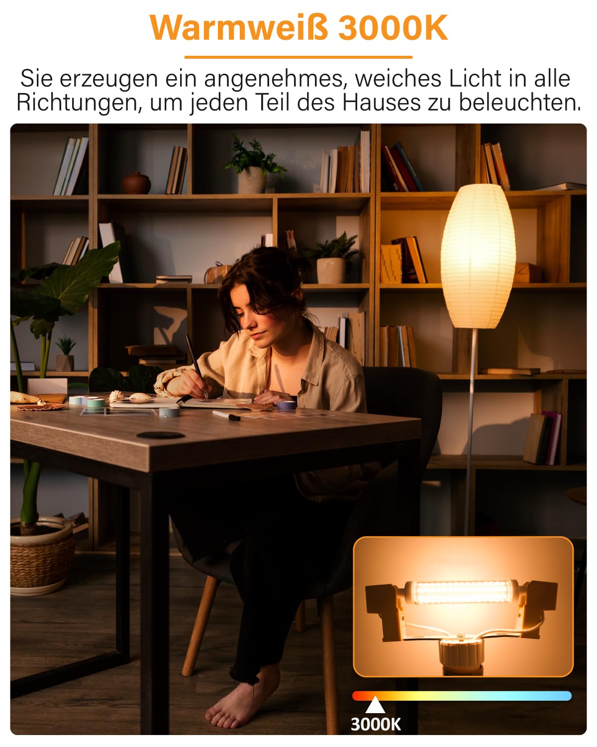 Bonlux R7s LED Stablampe 118 Mm, 15W, 6000K Kaltweiß, Nicht Dimmbar, 2 Stück – Ersetzt Bis 150W Halogen, 220-240V