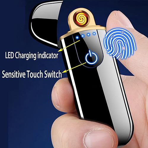 Miniatura 5 de Encendedor eléctrico, encendedor electrónico inteligente, mini encendedor recargable por USB, encendido táctil, resistente al viento, encendedor sin
