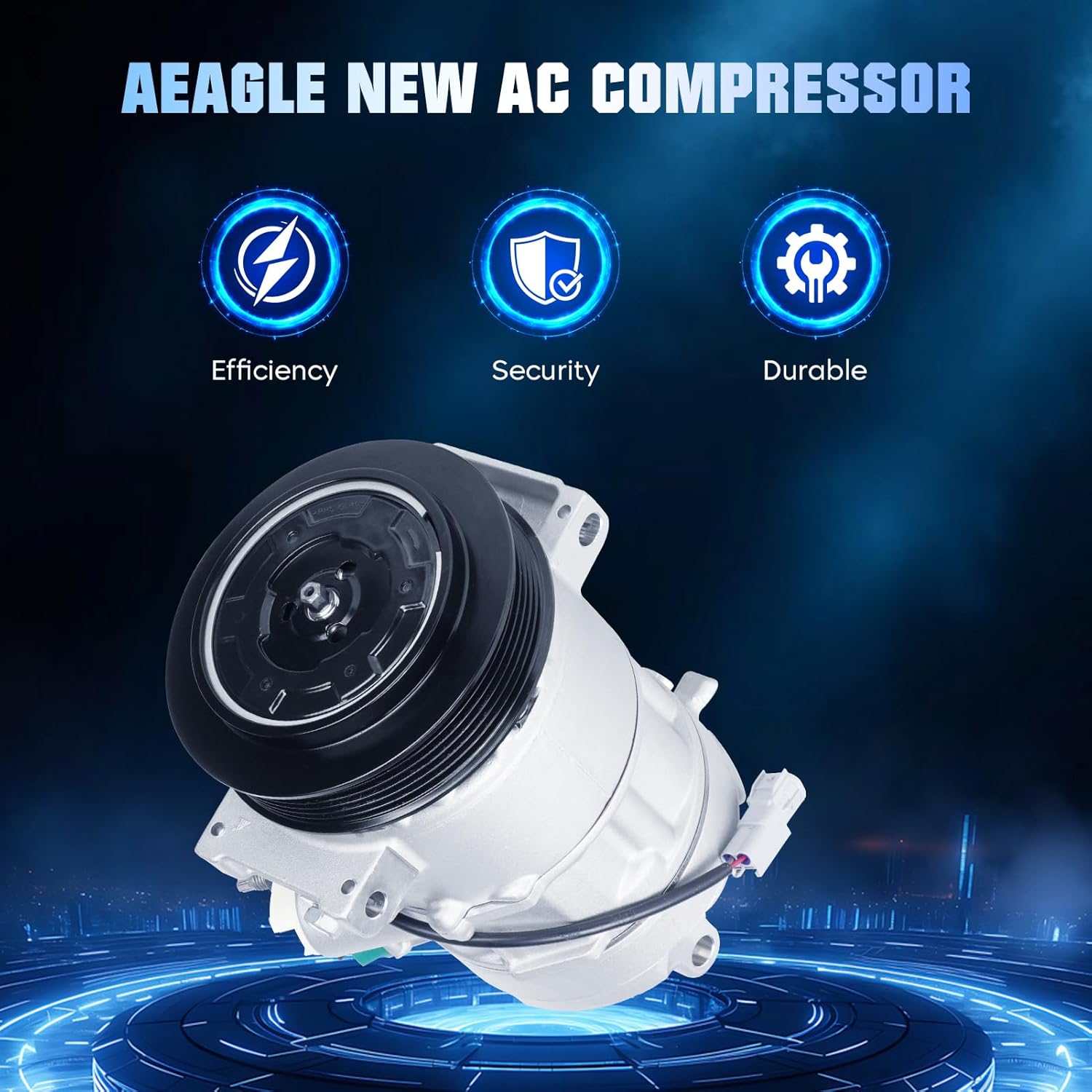 Air Conditioning Compressor and A/C Clutch for Dodge Caliber 2.0L 2.4L 2009 2010 2011 2012, for Jeep Compass Patriot 2.0L 2.4L 2009 2010 2011 2012 2013 2014 2015 2016 2017, 158388